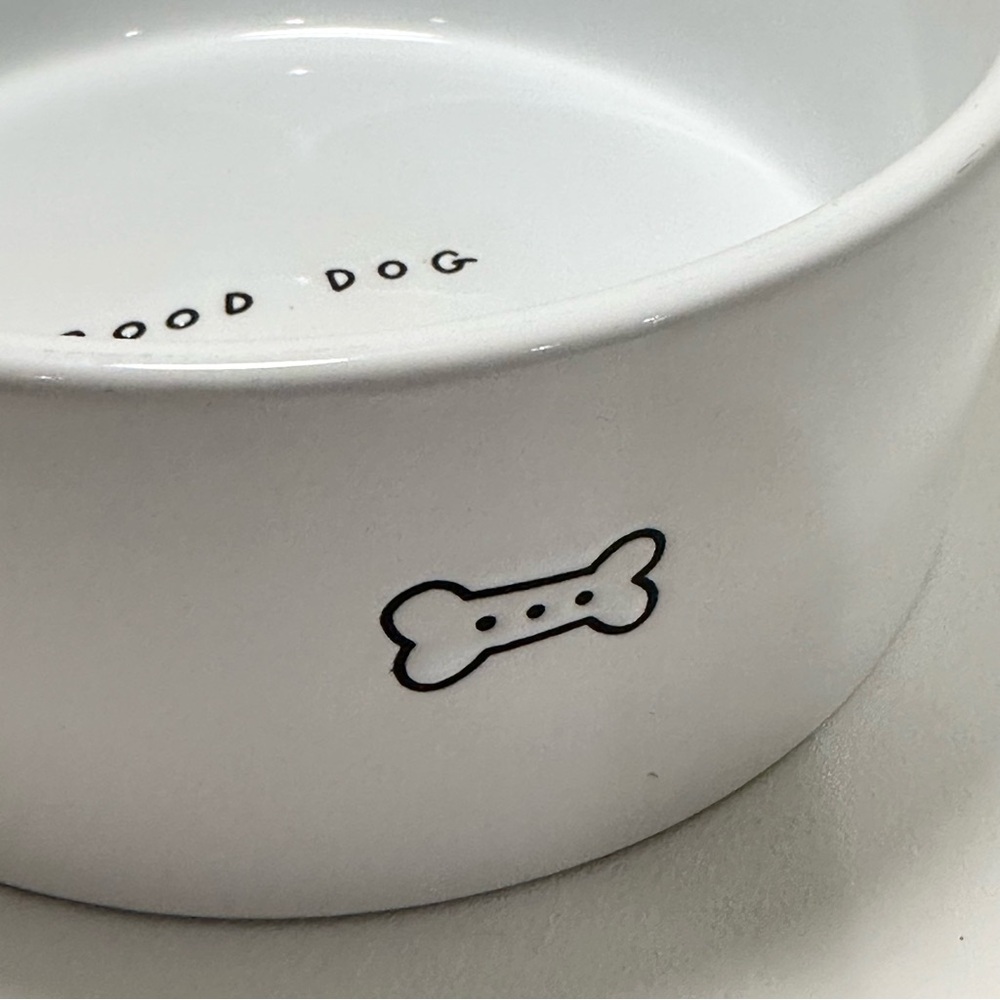 GOOD DOG Ceramic Dog Food Water Bowl with Bone - Picture 3 of 9